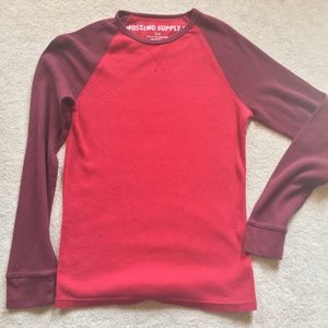 Mossimo Supply Co. Red and Maroon Henley Shirt